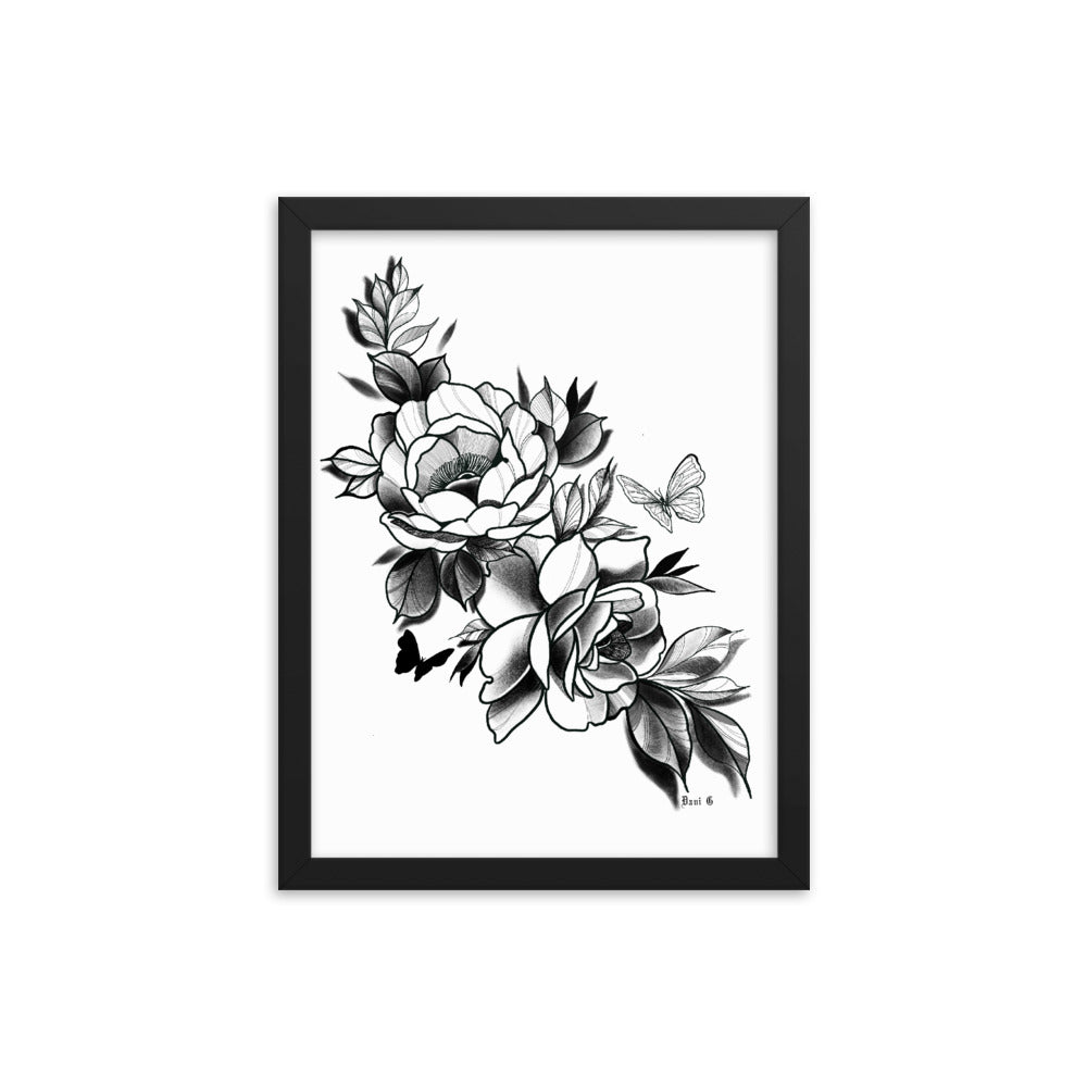 Dani G floral Framed poster