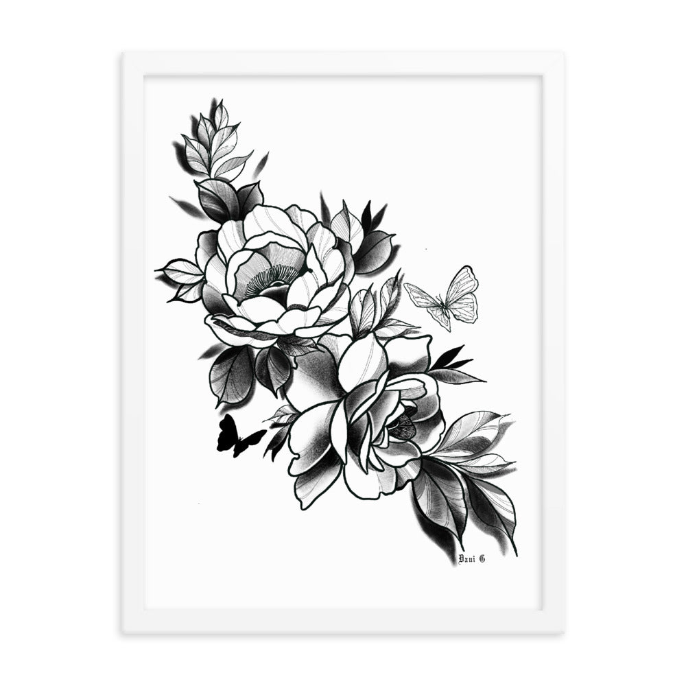 Dani G floral Framed poster