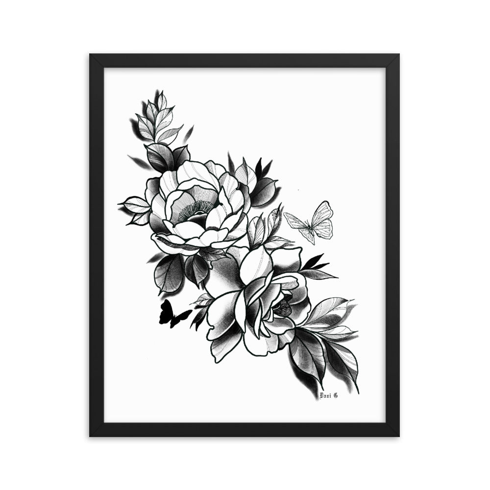 Dani G floral Framed poster