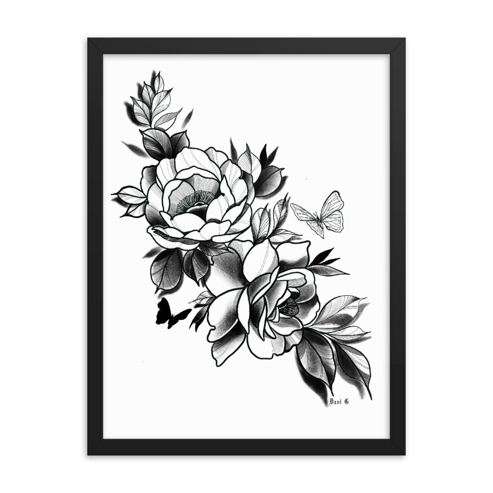 Dani G floral Framed poster