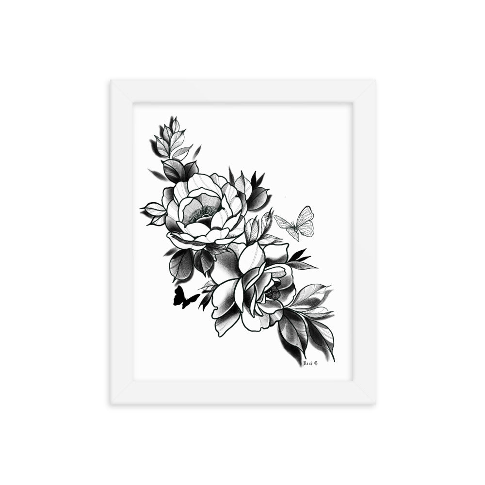 Dani G floral Framed poster