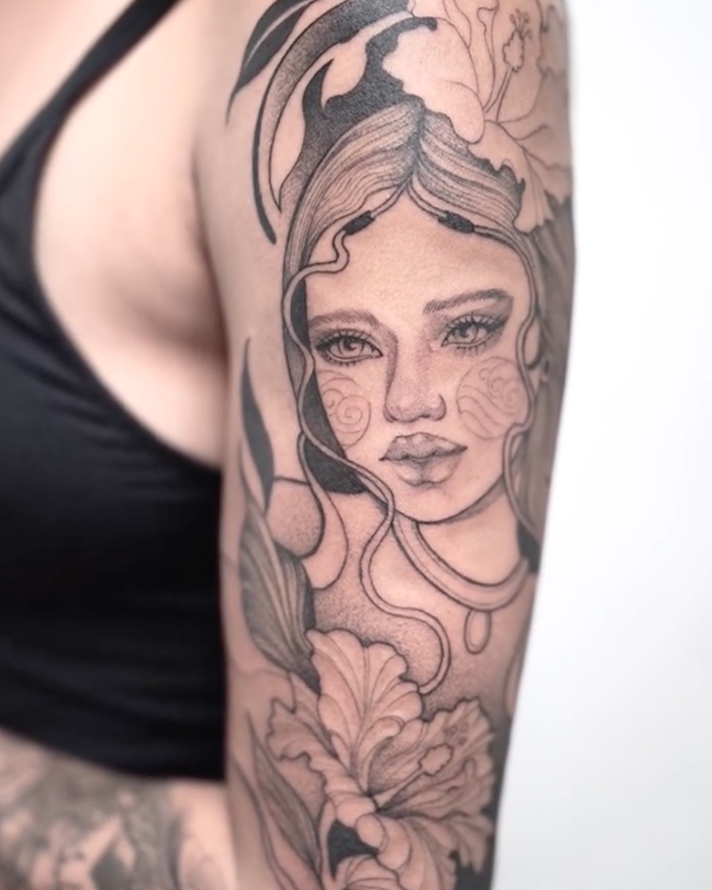 Dani G tattoo work at Beach Park Tattoo