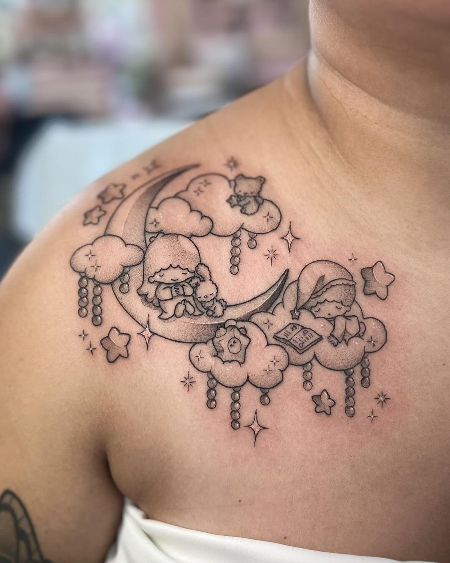 Hxllcat tattoo work at Beach Park Tattoo