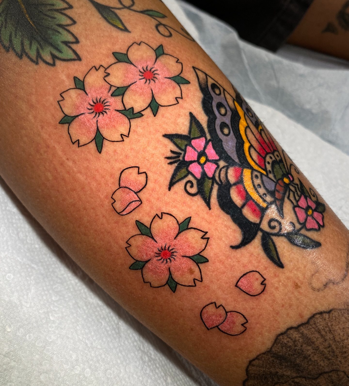 Lily tattoo work at Beach Park Tattoo