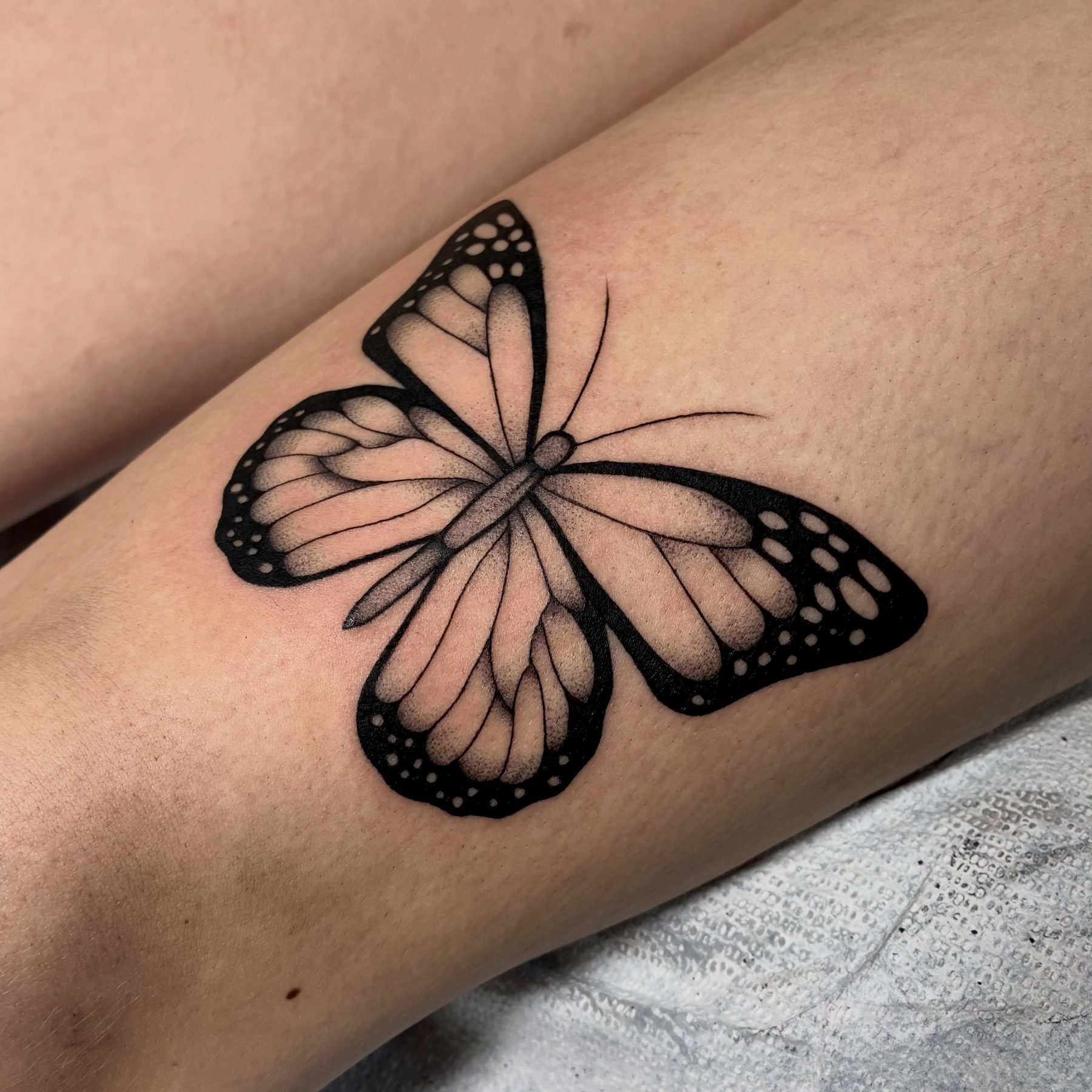 Lily tattoo work at Beach Park Tattoo